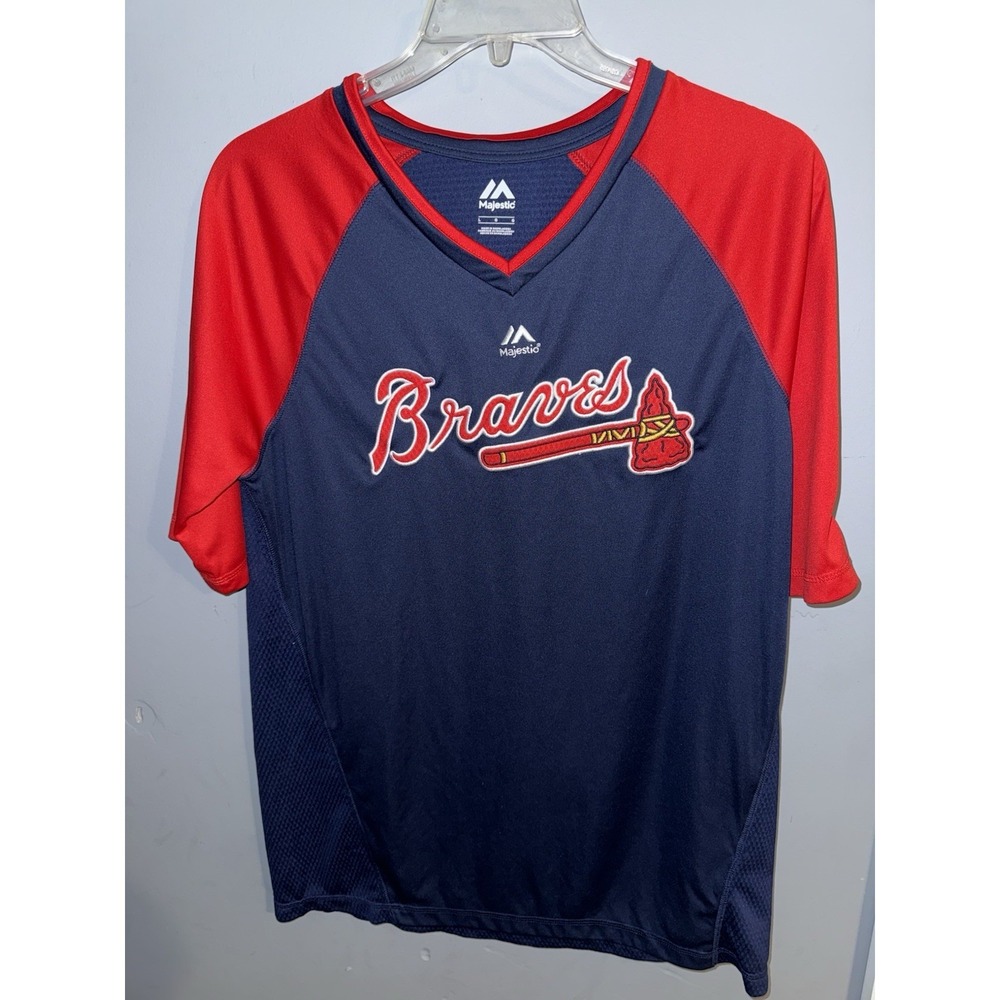 MLB‎ ATLANTA BRAVES MAJESTIC BASEBALL SHIRT - SIZE L